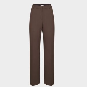 Babaton Agency Pant In Rich Mocha Brown, Size 4
